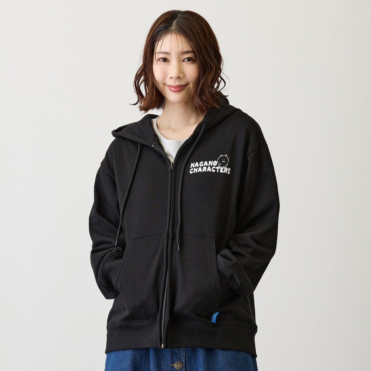 Nagano Characters 拉鍊連帽衫 大集合 黑色