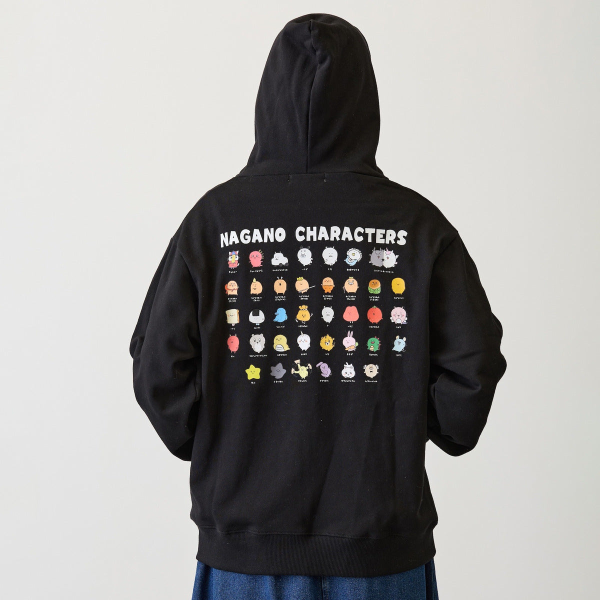 Nagano Characters 拉鍊連帽衫 大集合 黑色