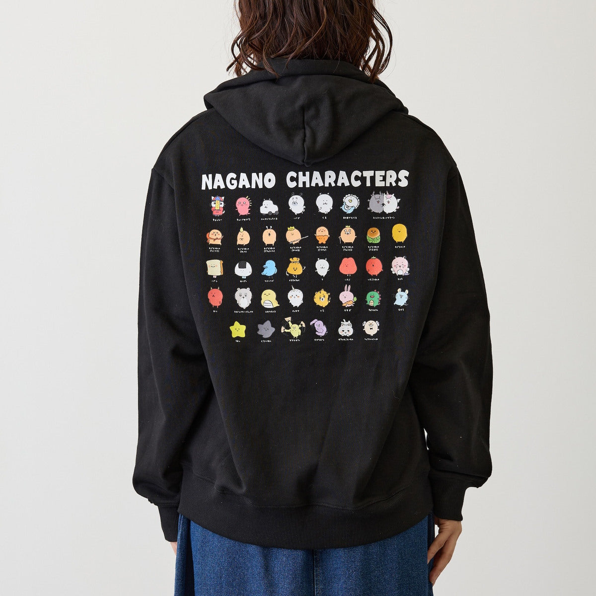 Nagano Characters 拉鍊連帽衫 大集合 黑色