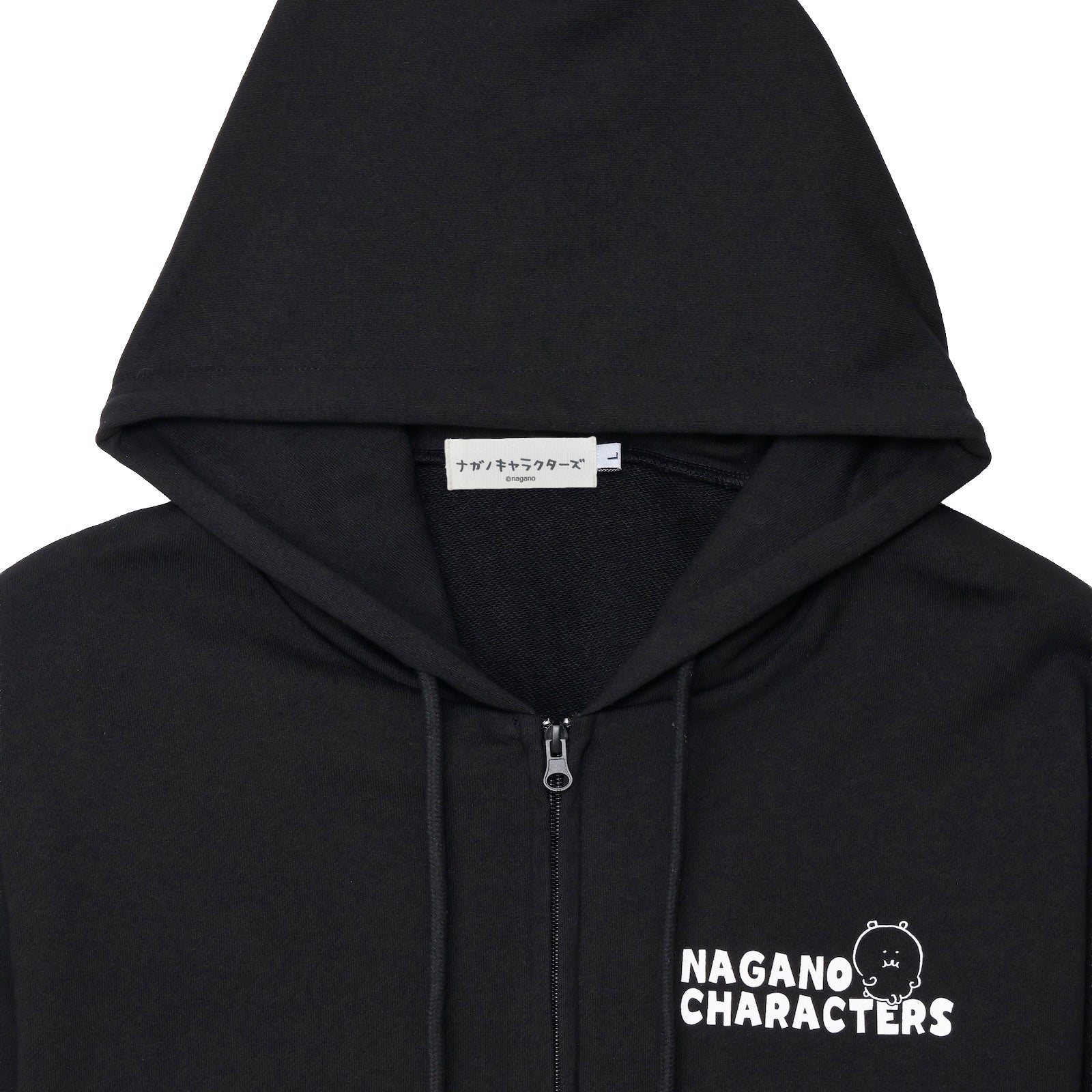 ナガノキャラクターズ ZIPパーカー 集合 ブラック | ナガノ