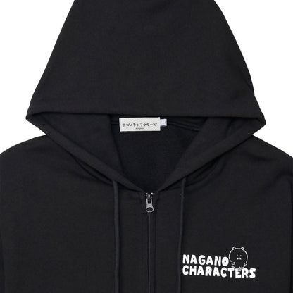 Nagano Characters 拉鍊連帽衫 大集合 黑色