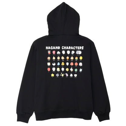 Nagano Characters 拉鍊連帽衫 大集合 黑色