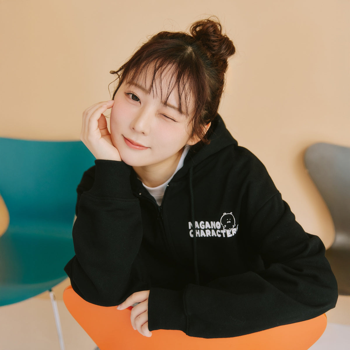 Nagano Characters 拉鍊連帽衫 大集合 黑色