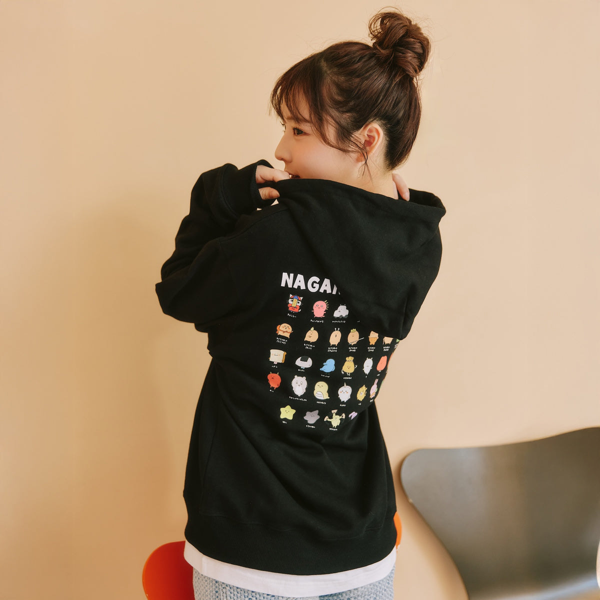 Nagano Characters 拉鍊連帽衫 大集合 黑色