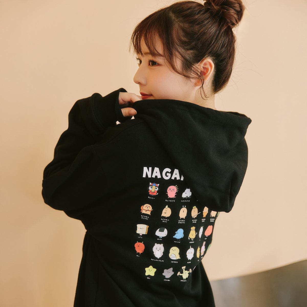 Nagano Characters 拉鍊連帽衫 大集合 黑色