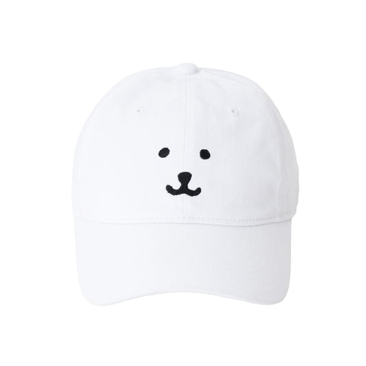 ナガノキャラクターズ キャップ モノクロなくま ホワイト