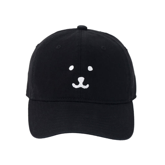 ナガノキャラクターズ キャップ モノクロなくま ブラック