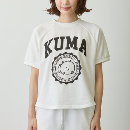 Nagano Characters 學院風T恤 (自嘲熊) 白色