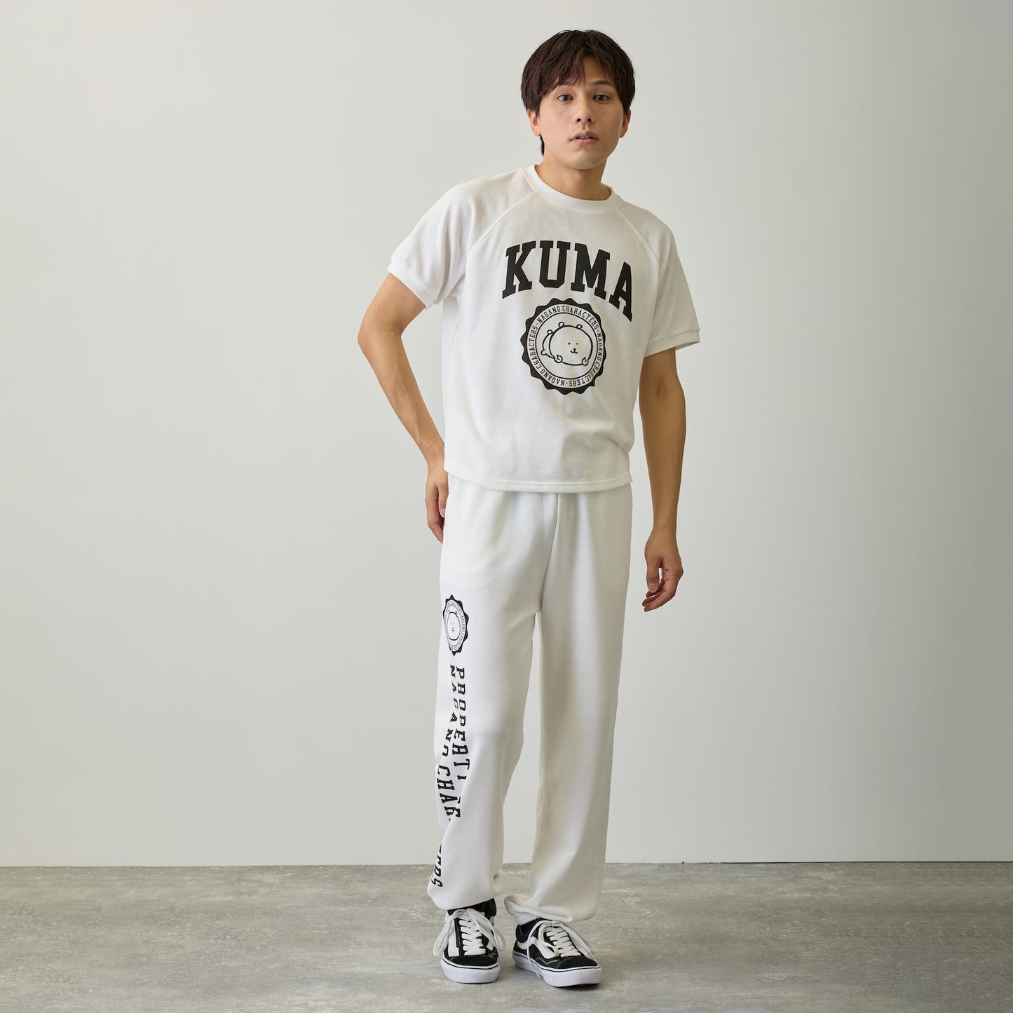 Nagano Characters 學院風T恤 (自嘲熊) 白色