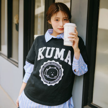 Nagano Characters 學院風T恤 (自嘲熊) 黑色