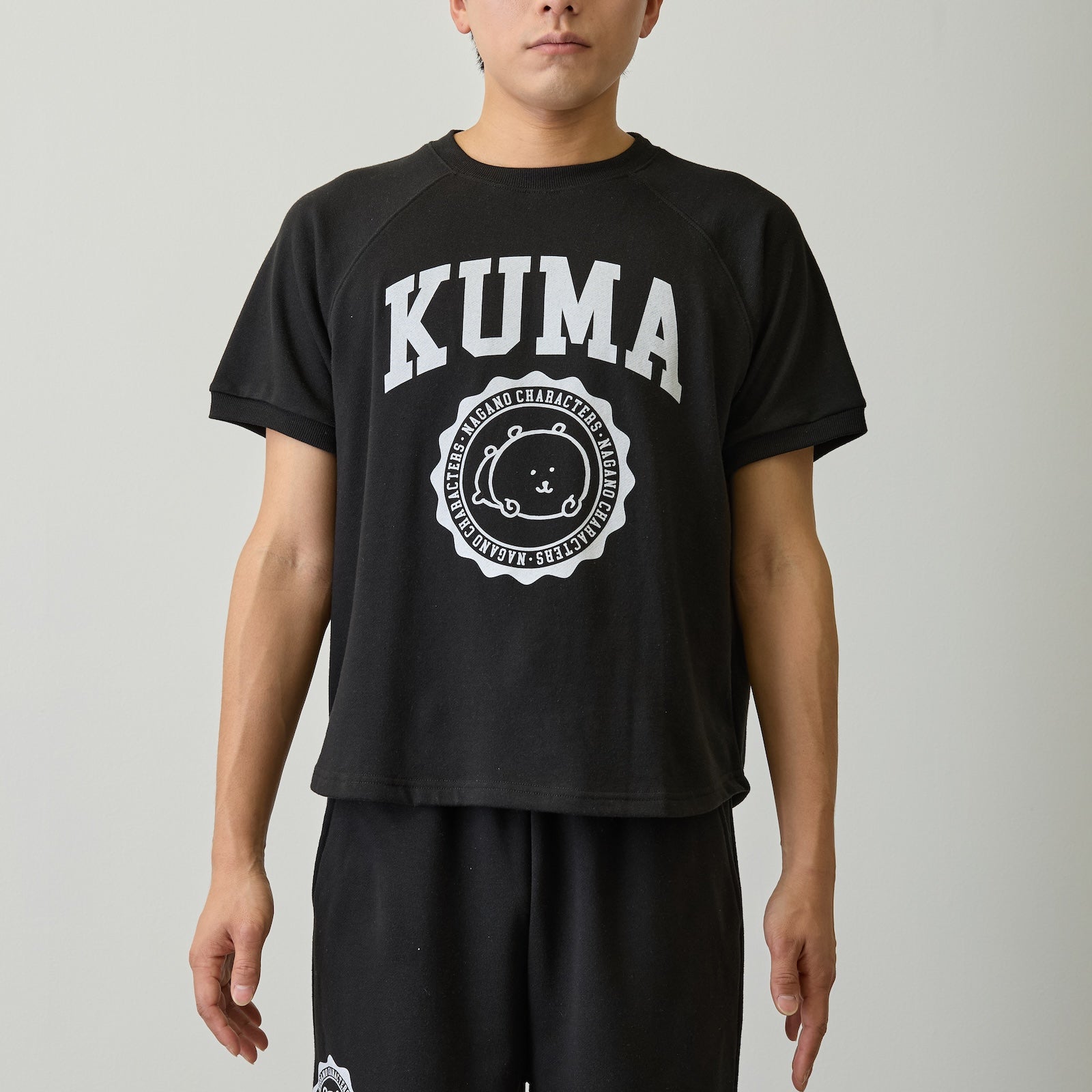 ナガノキャラクターズ Tシャツ カレッジ くま ブラック | ナガノ