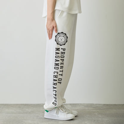 Nagano Characters 學院風束口運動褲 (自嘲熊) 白色