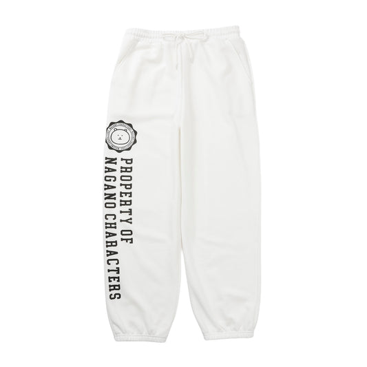 Nagano Characters 学院风束口运动裤 (自嘲熊) 白色