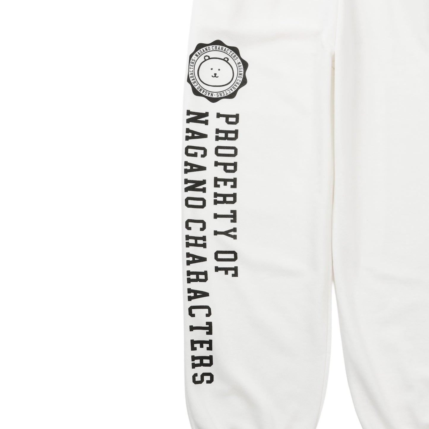 Nagano Characters 學院風束口運動褲 (自嘲熊) 白色
