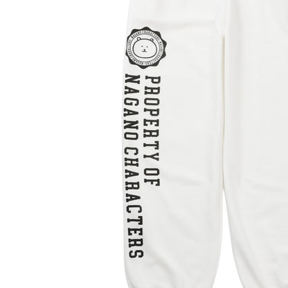 Nagano Characters 學院風束口運動褲 (自嘲熊) 白色