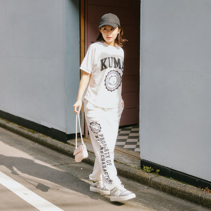 Nagano Characters 學院風束口運動褲 (自嘲熊) 白色