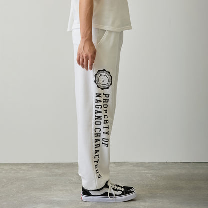 Nagano Characters 學院風束口運動褲 (自嘲熊) 白色