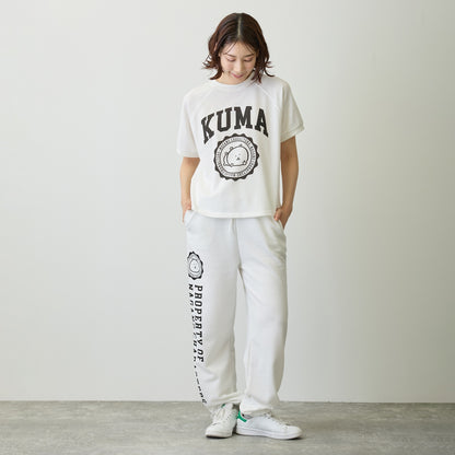 Nagano Characters 學院風束口運動褲 (自嘲熊) 白色