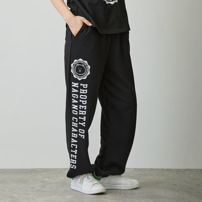 ナガノキャラクターズ スウェットパンツ カレッジ くま ブラック