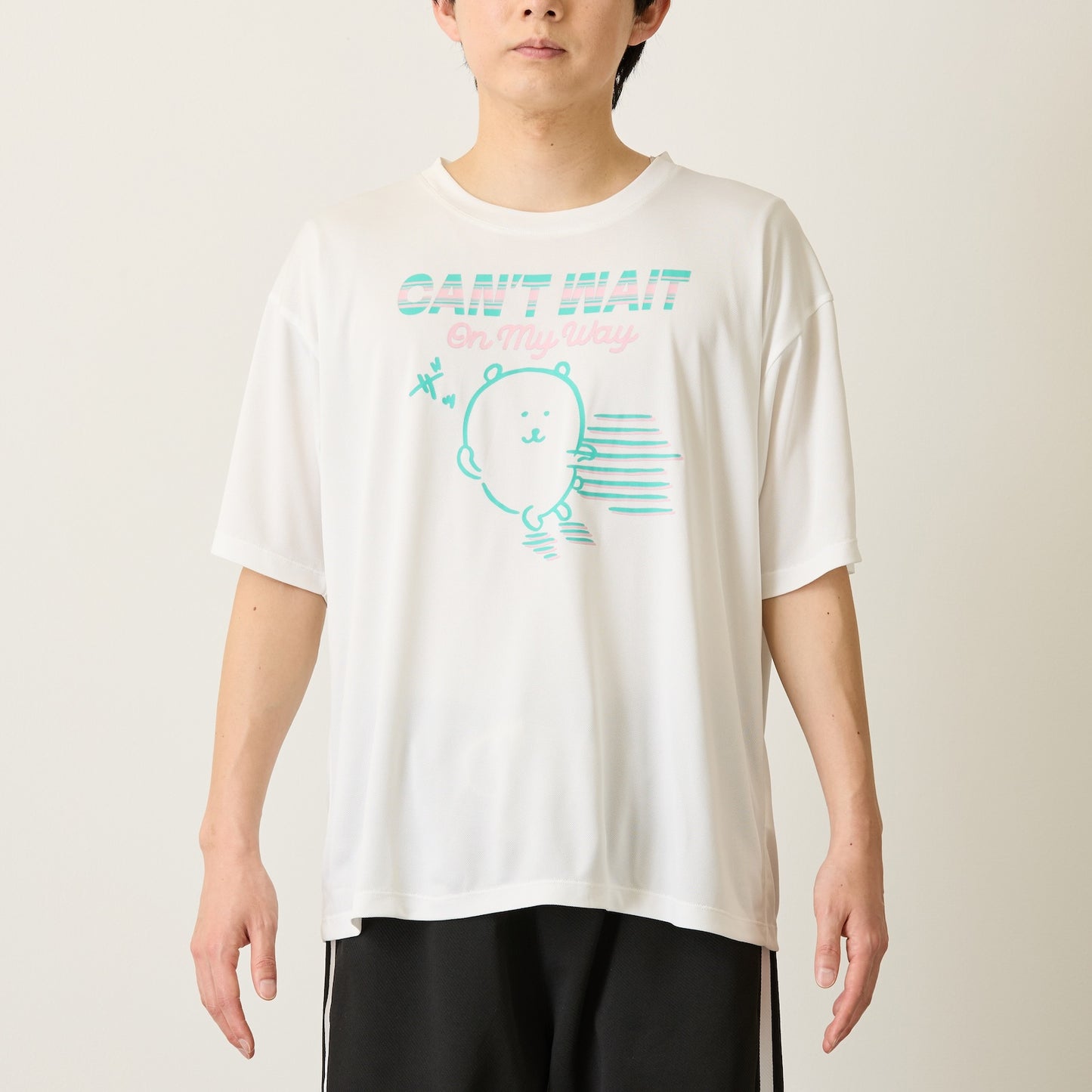 Nagano Characters 速干T恤 CAN’T WAIT (自嘲熊) 白色