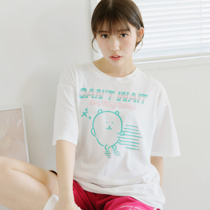 Nagano Characters 速干T恤 CAN’T WAIT (自嘲熊) 白色