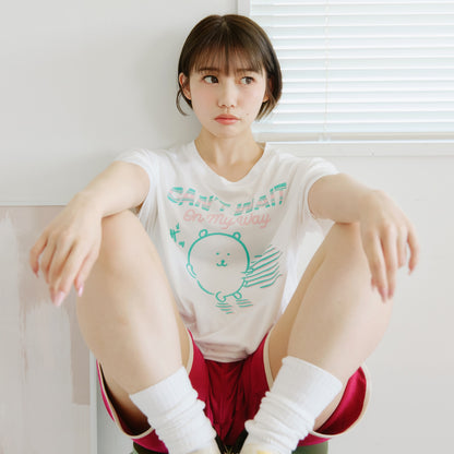 Nagano Characters 速干T恤 CAN’T WAIT (自嘲熊) 白色