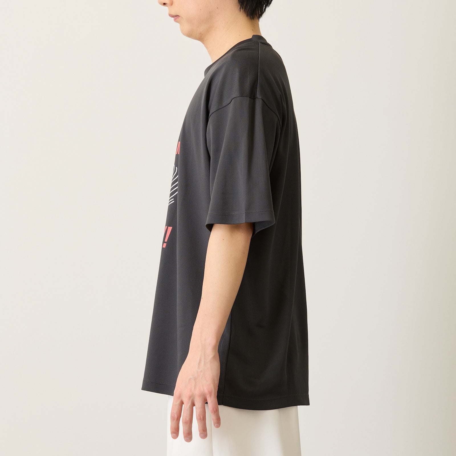 ナガノキャラクターズ ドライTシャツ RUN もぐらコロッケ チャコール