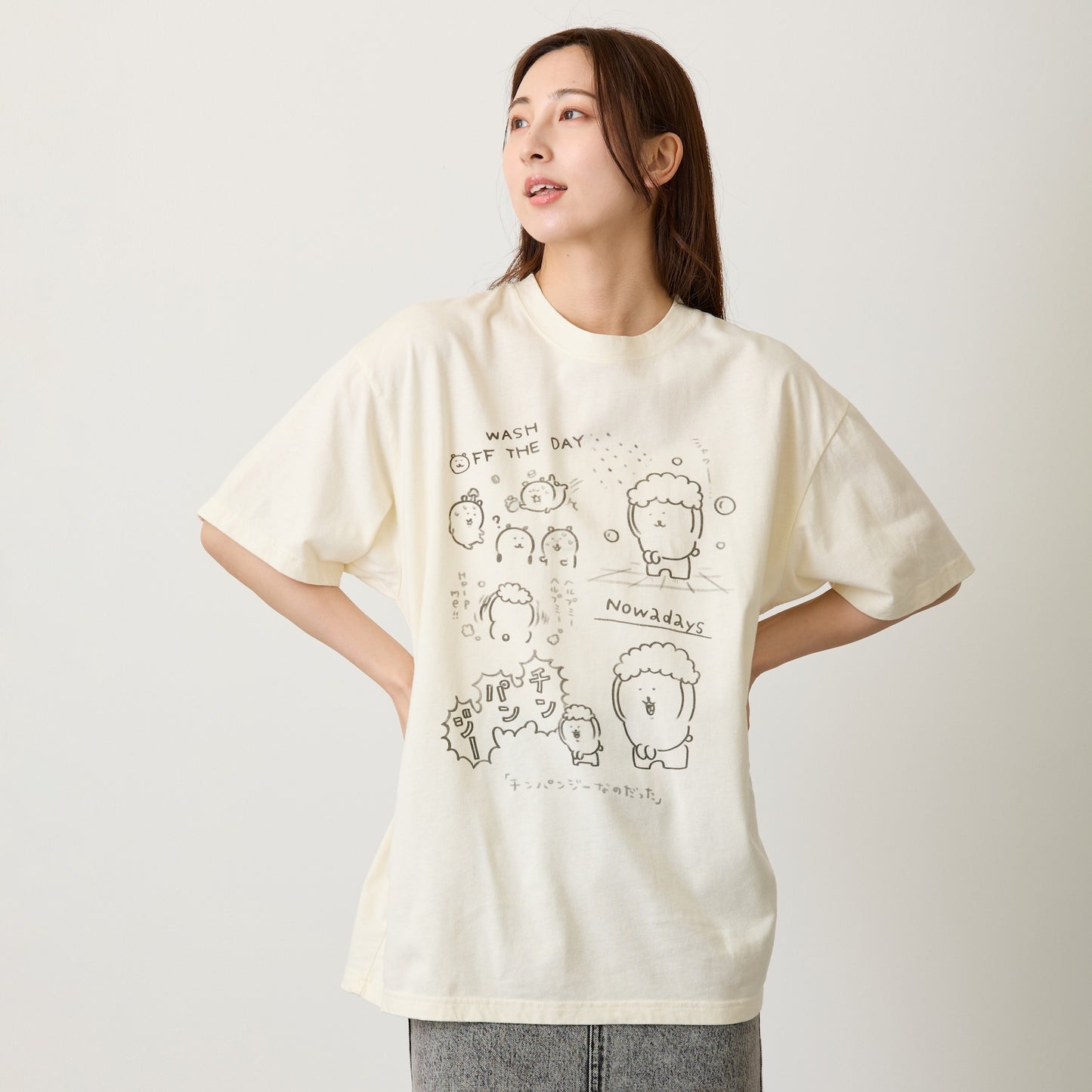 Nagano Characters T-shirt Chimpanzee Cream