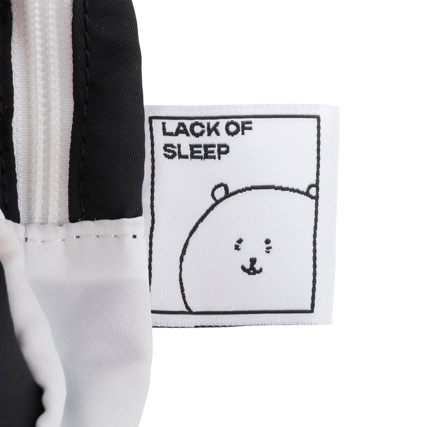 Nagano Characters Puffy Applique Pouch "Lack of Sleep" Black