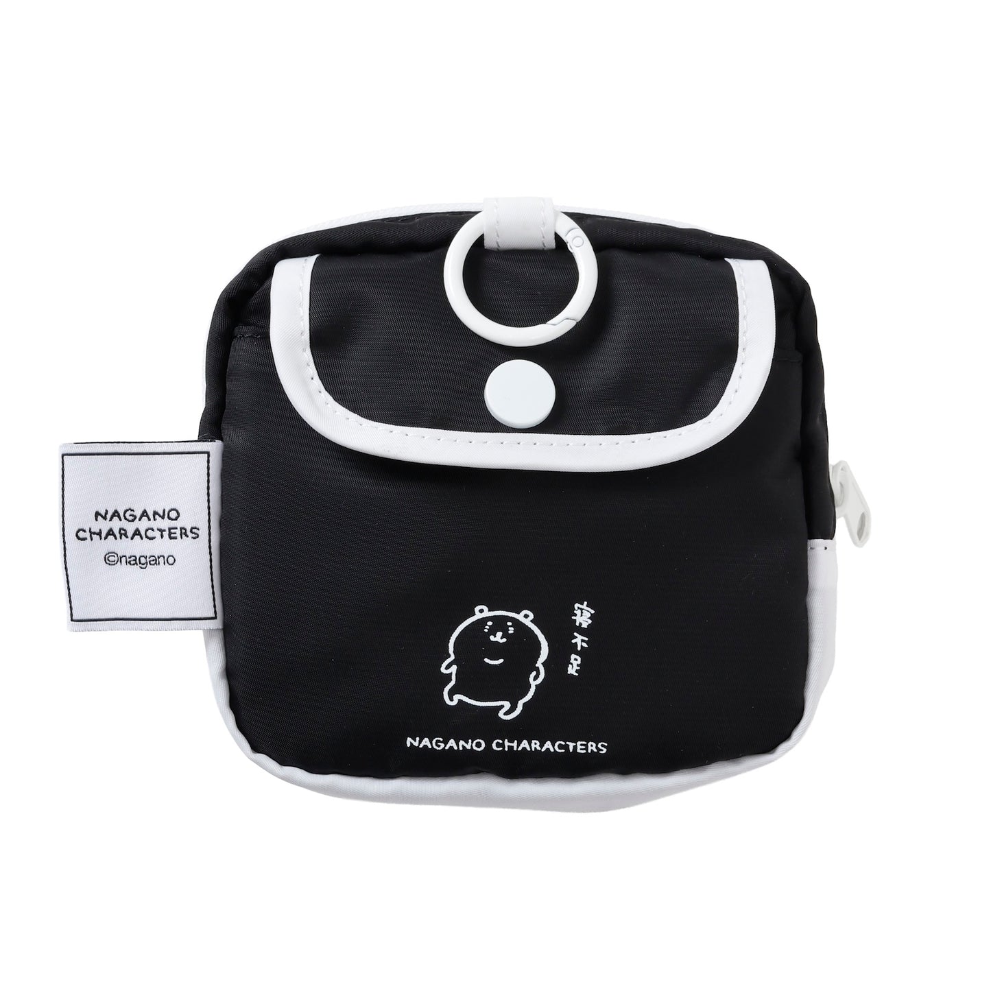 Nagano Characters Puffy Applique Pouch "Lack of Sleep" Black