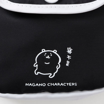 Nagano Characters Puffy Applique Pouch "Lack of Sleep" Black