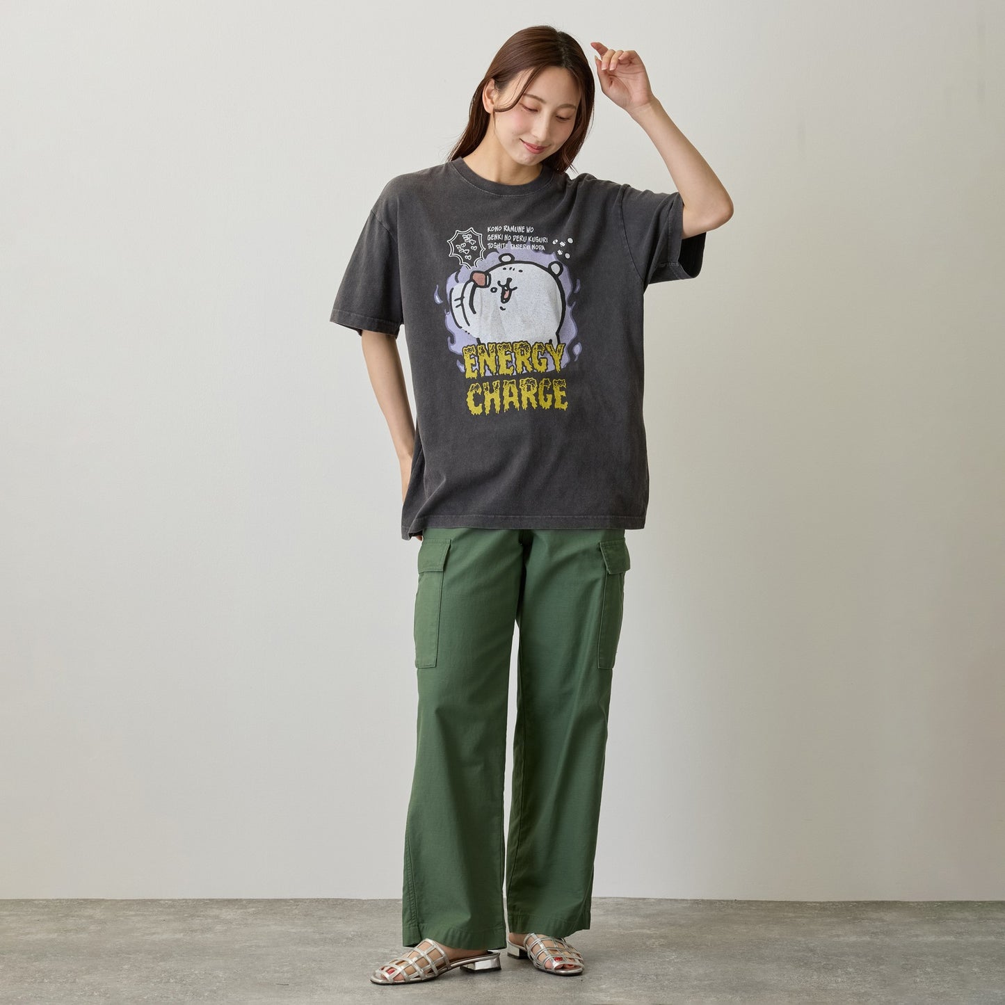 ナガノキャラクターズ Tシャツ ENERGY CHARGE スミ