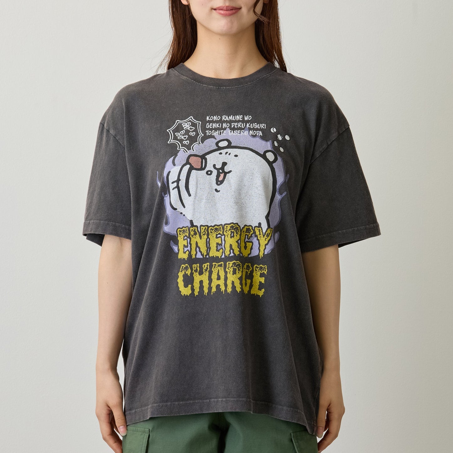 ナガノキャラクターズ Tシャツ ENERGY CHARGE スミ