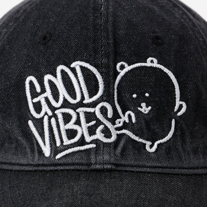 ナガノキャラクターズ キャップ GOOD VIBES ブラック