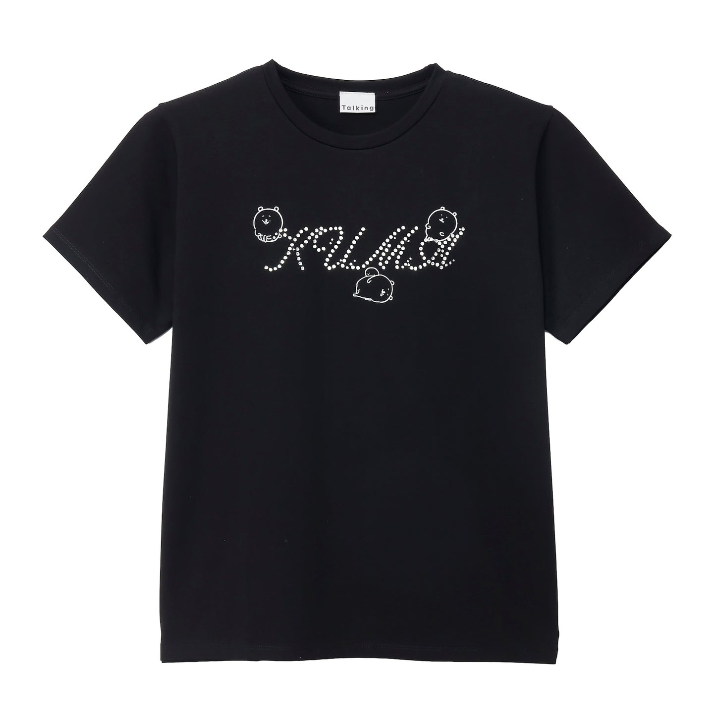 ナガノキャラクターズ ラインストーンTシャツ DECO（くま） ブラック