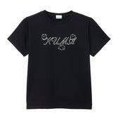 ナガノキャラクターズ ラインストーンTシャツ DECO（くま） ブラック