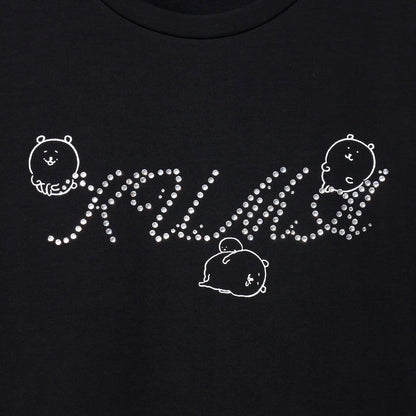ナガノキャラクターズ ラインストーンTシャツ DECO（くま） ブラック