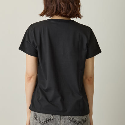 ナガノキャラクターズ ラインストーンTシャツ DECO（くま） ブラック