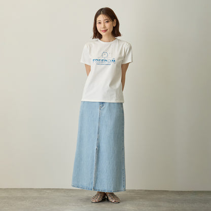 ナガノキャラクターズ ラインストーンTシャツ DECO（FREEDOM） ホワイト