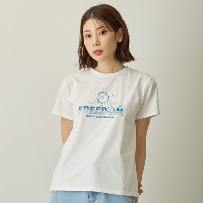 ナガノキャラクターズ ラインストーンTシャツ DECO（FREEDOM） ホワイト