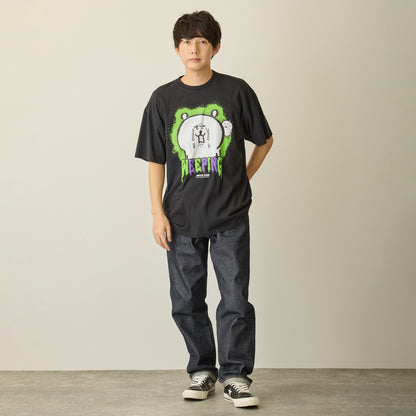 Nagano Characters 발포 프린트 T셔츠 오열 블랙 M