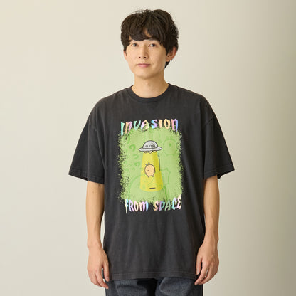 Nagano Characters 박 프린트 T셔츠 두더지고로케 (외계인) 블랙