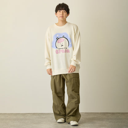 Nagano Characters 스웨트셔츠 뇌를 생각하며 오프 화이트