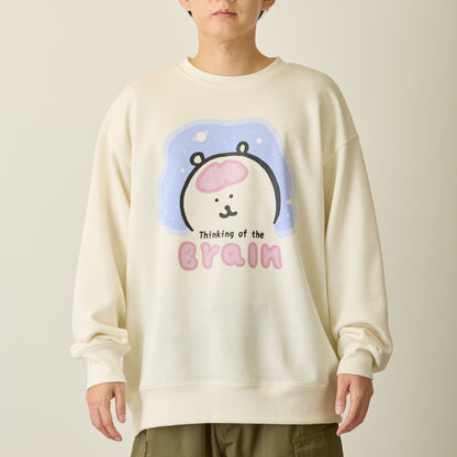 Nagano Characters 스웨트셔츠 뇌를 생각하며 오프 화이트