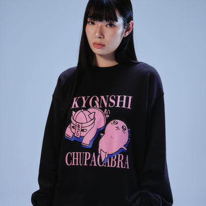 Nagano Characters 스웨트셔츠 강시 & 츄파카브라 먹색