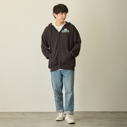 Nagano Characters 집업 후드 기압이 먹색