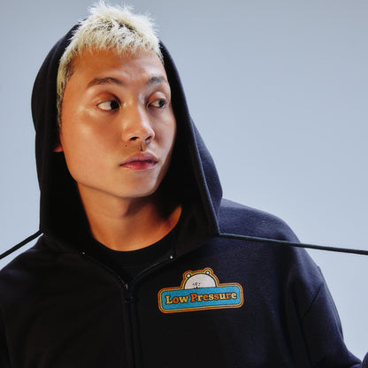 Nagano Characters 집업 후드 기압이 먹색
