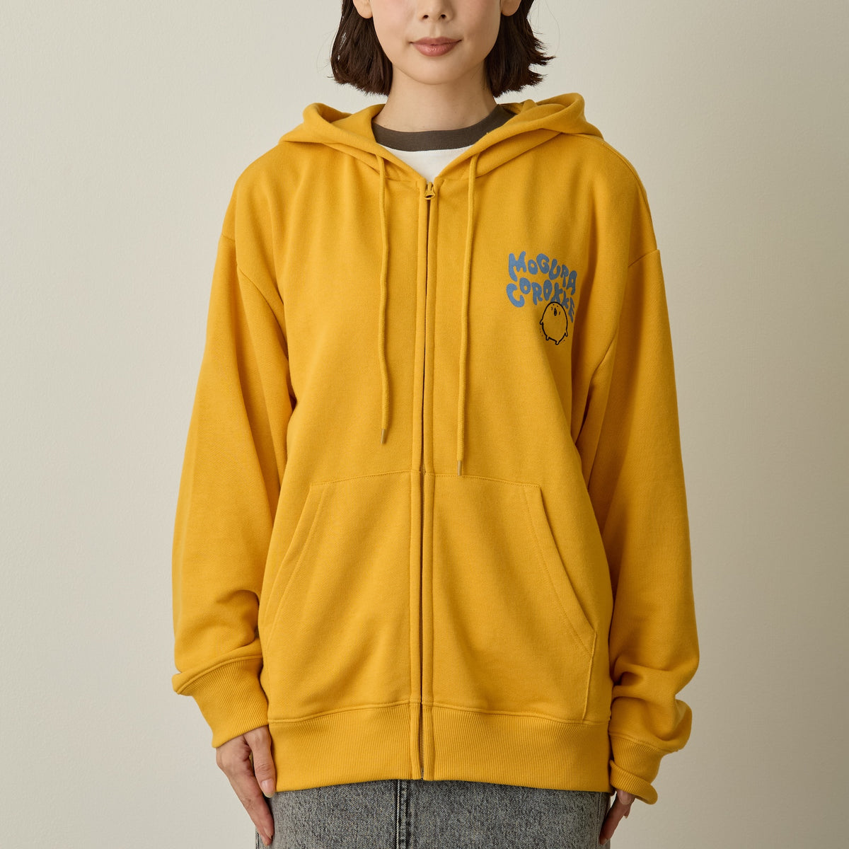 Nagano Characters 집업 후드 MELTED MOGURA COROKKE 오렌지