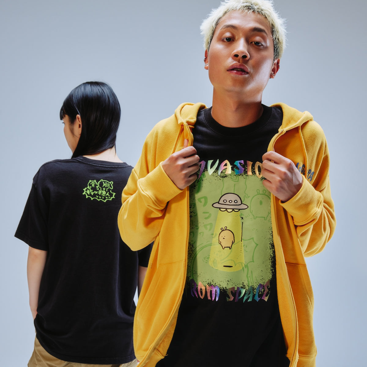 Nagano Characters 집업 후드 MELTED MOGURA COROKKE 오렌지