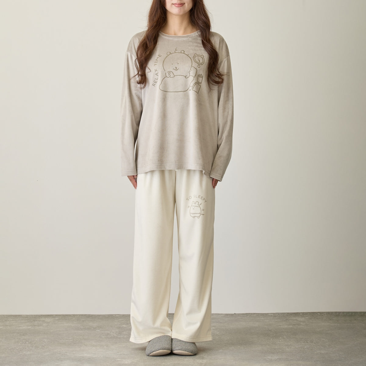 Nagano Characters Loungewear Set RELAX TIME Grey